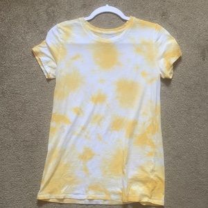 PINK Yellow Tie Dye Short Sleeve Shirt